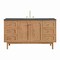 James Martin Vanities Laurent 60 in. Single Vanity, Light Natural Oak, w/ 3 CM Parisien Bleu Quartz Top 545-V60S-LNO-3PBL - alternate 1