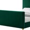 Homeroots Hunter Green Solid Wood Queen Upholstered Velvet Bed 544768 - alternate 5