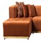 Homeroots Orange Velvet U Shaped Three Piece Sofa and Chaise Sectional With Toss Pillows 643876 - alternate 4
