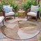 Homeroots 8' Taupe And Beige Round Abstract Washable Indoor Outdoor Area Rug 630461 - alternate 4