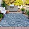 Homeroots 10' X 14' Blue And Ivory Geometric Washable Indoor Outdoor Area Rug 631382 - alternate 3