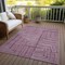 Homeroots 9' X 12' Eggplant And Ivory Geometric Washable Indoor Outdoor Area Rug 600814 - alternate 6