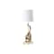 Homeroots 24" Gold Monkey Table Lamp With White Drum Shade 524262 - alternate 5