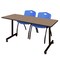 Regency Kobe Mobile T-Base Training Table W/ 2 M Stack Chairs, 60 in W, 24 in L, Noble Oak MKTRCC6024NO47BE - alternate 1