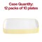 Smarty Had A Party 106 x 5 White with Gold Rim Flat Raised Edge Rectangular Disposable Plastic Plates, 120PK 9311WHG-CASE - alternate 3