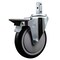 Service Caster 5'' Black Polyurethane Wheel Swivel 3/4'' Square Stem Caster with Brake SCC-SQ20S514-PPUB-BLK-PLB-34 - alternate 1