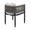 Armen Living Alegria Outdoor Patio Dining Chair in Aluminum with Gray Rope and Cushions - Set of 2 LCAFCHBL - alternate 6