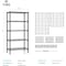 Factory 2U Wire Shelving Unit, 14inD x 30inW x 60inH, 5 Shelves, Medium Duty 250 lbs Per Shelf, Black 803973 - alternate 2