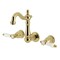 Kingston Brass Double-Handle Wall Mount Bathroom Faucet, Polished Brass KS1222BPL - alternate 1