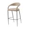 Homeroots 30" Beige and Black Faux Leather and Iron Low Back Bar Height Bar Chair 569187 - alternate 6