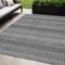 Homeroots 5' X 8' Gray And Silver Striped Washable Indoor Outdoor Area Rug 610595 - alternate 1