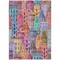 Homeroots 10' X 14' Red Gold And Teal Blue Village Houses Washable Indoor Outdoor Area Rug 577882 - alternate 7