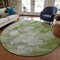 Homeroots 8' Olive Green And Gray Round Abstract Washable Indoor Outdoor Area Rug 582172 - alternate 5