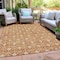Homeroots 8' X 10' Copper And Beige Geometric Washable Indoor Outdoor Area Rug 596018 - alternate 3
