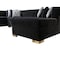 Homeroots Black Velvet U Shaped Three Piece Sofa and Chaise Sectional With Toss Pillows 643889 - alternate 4