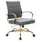 Leisuremod Benmar Leather Office Chair with Gold Frame, Grey BOG19GRL - alternate 1