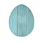 Homeroots 12" X 9" Turquoise Reclaimed Wood Egg Shaped Wall Decor 384890 - alternate 1