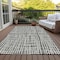 Homeroots 9' X 12' Black Gray And Ivory Striped Washable Indoor Outdoor Area Rug 583406 - alternate 5