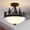Vaxcel Acadia Rustic Wildlife Semi-Flush Mount Ceiling Light, Bronze, Deer and Bear Motif C0374 - alternate 7
