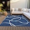 Homeroots 3' X 5' Navy Blue And Ivory Abstract Washable Indoor Outdoor Area Rug 597493 - alternate 4