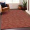 Homeroots 8' X 10' Red And Ivory Geometric Washable Indoor Outdoor Area Rug 602392 - alternate 7
