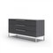 Homeroots 58" Grey Manufactured Wood Three Drawer Dresser 473122 - alternate 4
