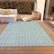 Homeroots 10' X 14' Teal Blue And Ivory Geometric Washable Indoor Outdoor Area Rug 614784 - alternate 7