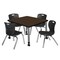 Regency Square Kee Mobile Adjustable Classroom Table W/ 4 Andy Chairs, 30 in W, 30 in L, Neo Walnut TB3030NWAPCGY45BK - alternate 1