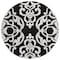 Homeroots 8' Black And Ivory Round Damask Washable Indoor Outdoor Area Rug 614409 - alternate 4