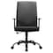 Leisuremod Evander Office Chair in Upholstered Leather & Iron Frame, Adjustable Height, Swivel & Tilt, Black EO19BLL - alternate 5