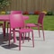 Homeroots Set of Four Fuchsia Heavy Duty Plastic Outdoor Stacking Dining Chairs, 4PK 565212 - alternate 4