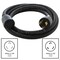 Ac Works SOOW; Cold Weather Extension Cord, 12 AWG, Indoor/Outdoor, 12/3, 1 Outlets, L5-20R, Black, Rubber L520PR-010 - alternate 2