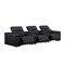 Homeroots 134" Black Top Grain Leather Reclining USB Sofa And Storage 643704 - alternate 4