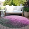 Homeroots 8' Blush And Dark Gray Round Ombre Washable Indoor Outdoor Area Rug 602859 - alternate 4