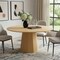 Homeroots 60" Natural Wood Pedestal Base Round Top Dining Table 721094 - alternate 3