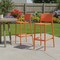 Homeroots Set of Two 30" Orange Heavy Duty Plastic Low Back Outdoor Bar Height Chairs, 2PK 565364 - alternate 3