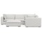 Homeroots 125" Gray Fabric Sofa With Ottoman With Brown Legs 641870 - alternate 4