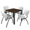 Regency Square Kee Breakroom Table W/ 4 M Stack Chairs, 30 in W, 30 in L, Neo Walnut TB3030NWBPBK47GY - alternate 1