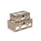 Homeroots Set of Two Natural And White Solid Wood And Mirrored Glass Box With Lid, 2PK 489397 - alternate 3