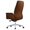 Leisuremod Summit Office Chair in Faux Leather & Aluminum Frame with Swivel & Tilt, Dark Brown SO21DBRL - alternate 2