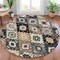 Homeroots 8' Black Wheat And Gray Round Southwestern Washable Indoor Outdoor Area Rug 632253 - alternate 3