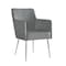 Homeroots Set of Two Light Gray And Silver Upholstered Velvet Dining Arm Chairs 535391 - alternate 5