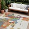 Homeroots 8' X 10' Ivory Pink And Green Abstract Washable Indoor Outdoor Area Rug 599583 - alternate 1
