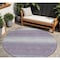 Homeroots 8' Lavender And Ivory Round Abstract Washable Indoor Outdoor Area Rug 599984 - alternate 1