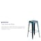 Flash Furniture 30" High Aged Kelly Blue-Teal Metal Barstool ET-BT3503-30-KB-GG - alternate 7