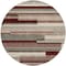 Homeroots 8' Merlot Burgundy And Beige Round Striped Washable Indoor Outdoor Area Rug 613298 - alternate 5