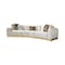 Homeroots Gold And White Velvet Curved Three Piece Sectional With Toss Pillows 643879 - alternate 1