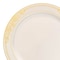 Smarty Had A Party 10.25" Ivory with Gold Harmony Rim Plastic Dinner Plates (120 plates), 120PK 640G-CASE - alternate 7