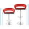 Elama Adjustable Faux Leather Open Back Bar Stool in Red and Black ELM-706-RED-BLK - alternate 5