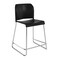 Flash Furniture Commercial Plastic Stack Stool with Contoured Back and Sled Base in Black RUT-239AH-CS-BK-CHR-GG - alternate 1
